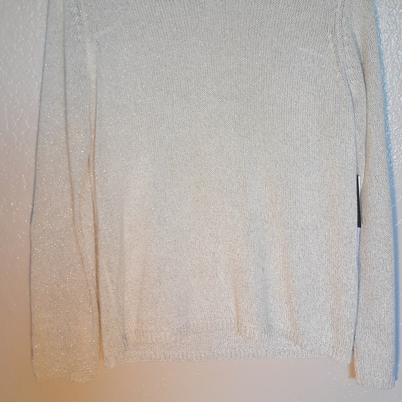 Ivory knit sweater with shiny gold tones Small - Picture 3 of 4